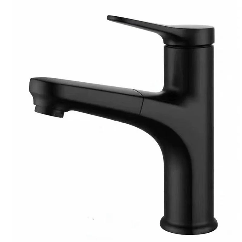 Modern Style Retractable Vessel Tap Copper Single Handle Vessel Tap for Bathroom -Bathlova