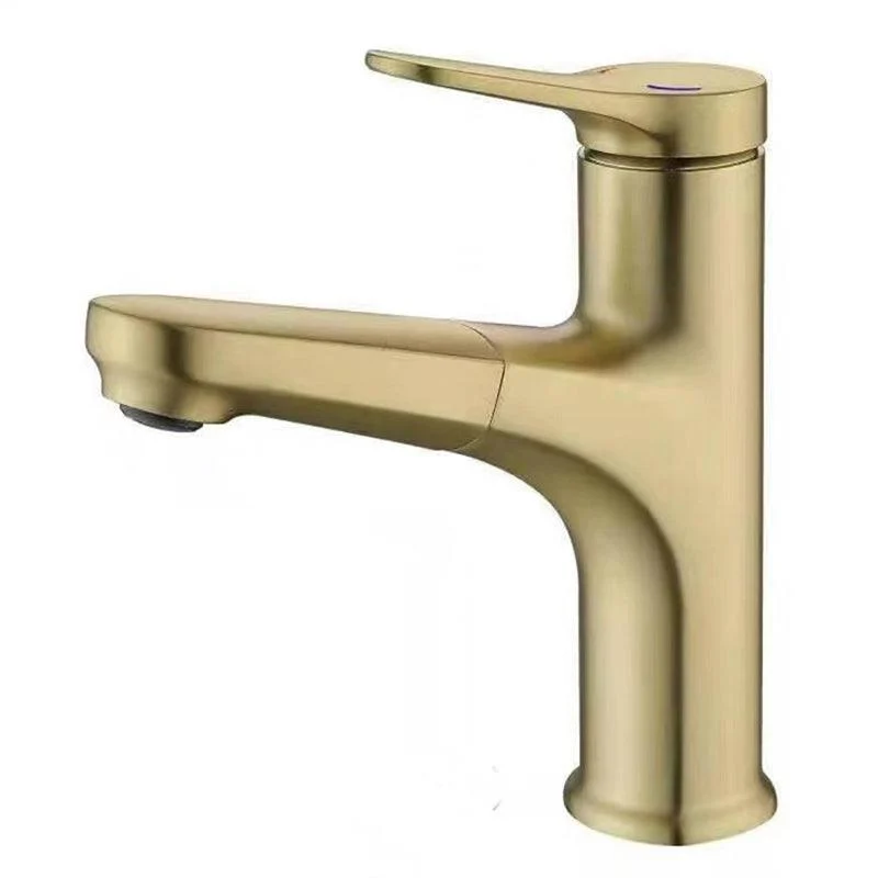 Modern Style Retractable Vessel Tap Copper Single Handle Vessel Tap for Bathroom -Bathlova