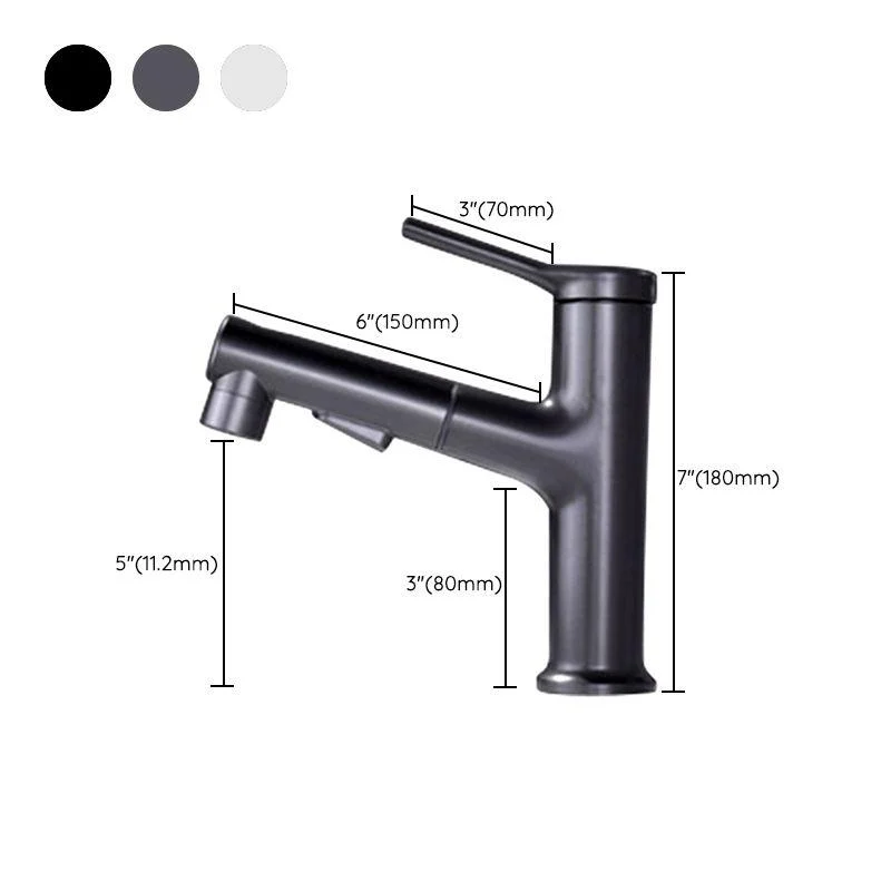 Modern Style Retractable Vessel Tap Single-handle Low Arc Copper Vessel Tap -Bathlova