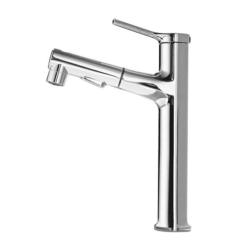 Modern Style Retractable Vessel Tap Single-handle Low Arc Copper Vessel Tap -Bathlova