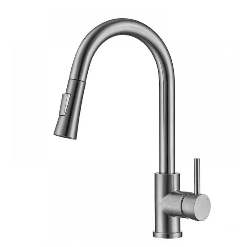 Modern Style Retractable Vessel Tap Single Handle Stainless Steel Vessel Tap -Bathlova