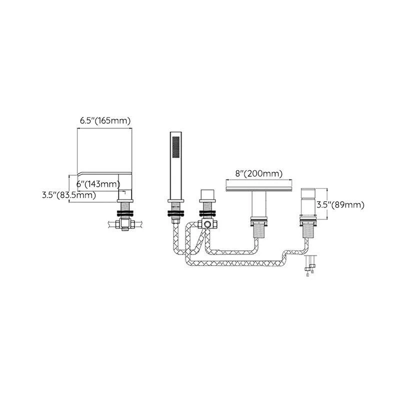 Modern Style Roman Tub Filler Deck-Mount Low Arc Copper Roman Tub Filler -Bathlova