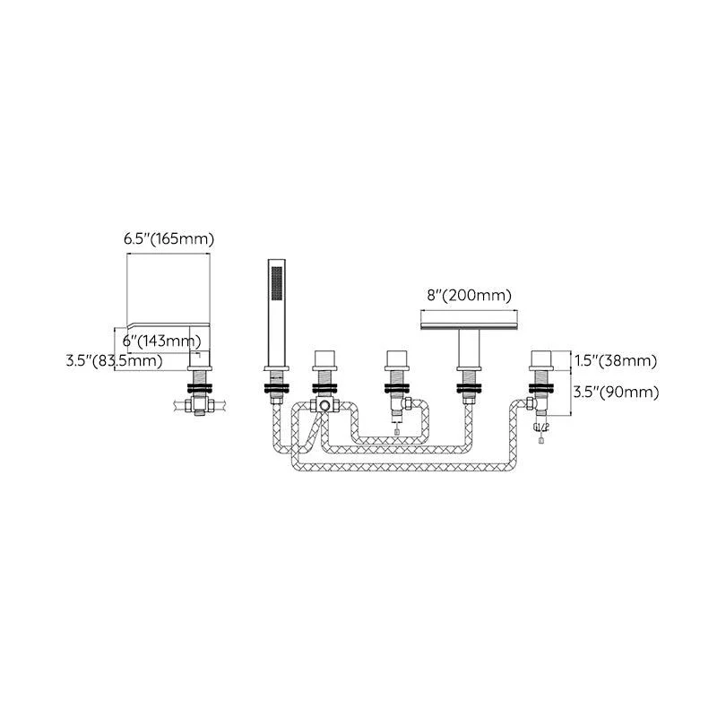 Modern Style Roman Tub Filler Deck-Mount Low Arc Copper Roman Tub Filler -Bathlova