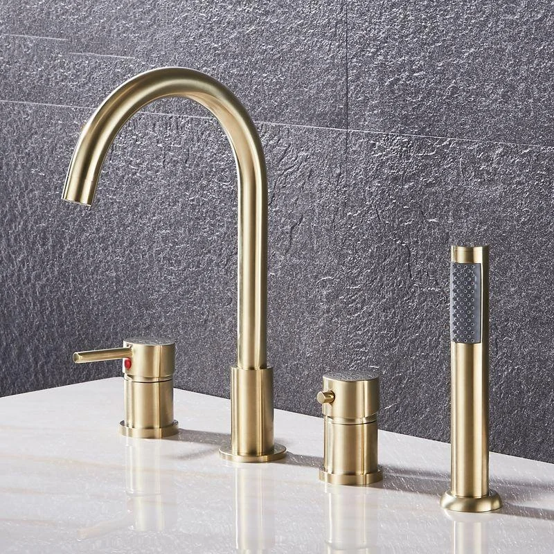 Modern Style Roman Tub Tap Copper Deck-Mount Roman Tub Tap -Bathlova