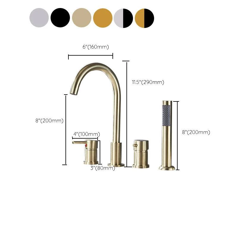 Modern Style Roman Tub Tap Copper Deck-Mount Roman Tub Tap -Bathlova