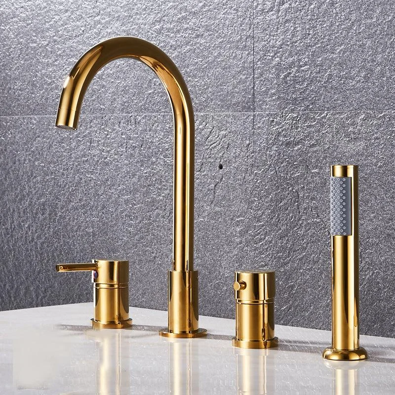 Modern Style Roman Tub Tap Copper Deck-Mount Roman Tub Tap -Bathlova