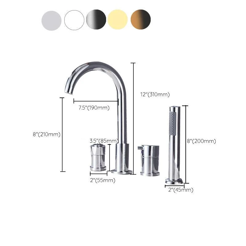 Modern Style Roman Tub Tap Deck-Mount Copper Roman Tub Tap -Bathlova