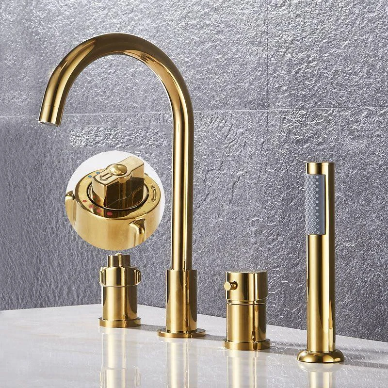 Modern Style Roman Tub Tap Deck-Mount Copper Roman Tub Tap -Bathlova