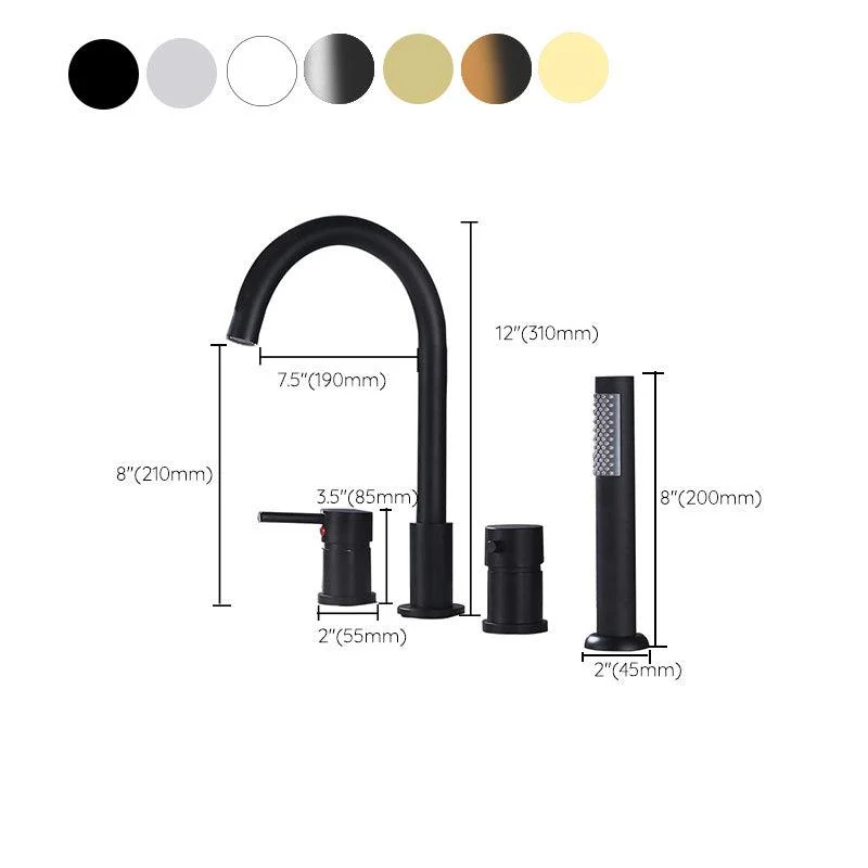 Modern Style Roman Tub Tap Deck-Mount Copper Roman Tub Tap -Bathlova