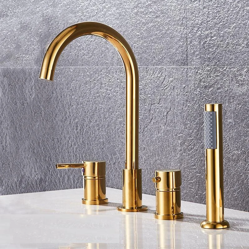 Modern Style Roman Tub Tap Deck-Mount Copper Roman Tub Tap -Bathlova