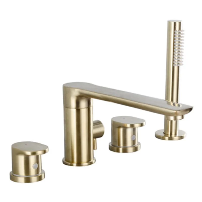 Modern Style Roman Tub Tap Pure Color Deck-Mount Low Arc Copper Roman Tub Tap -Bathlova