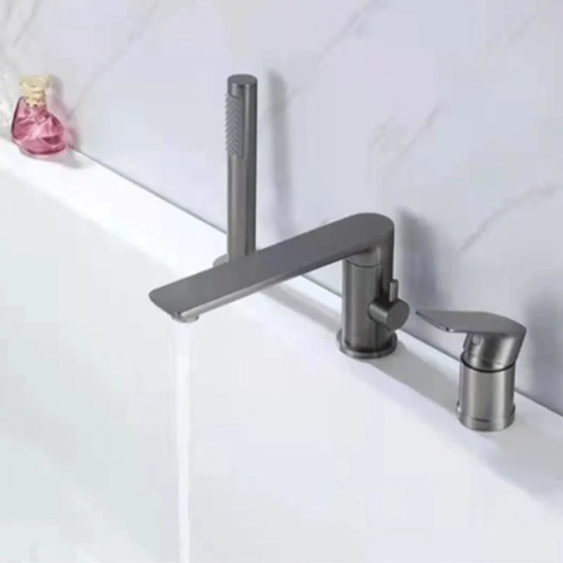 Modern Style Roman Tub Tap Pure Color Deck-Mount Low Arc Copper Roman Tub Tap -Bathlova