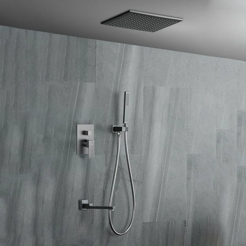 Modern Style Shower System Copper Rectangle Ceiling Mounted Shower System -Bathlova