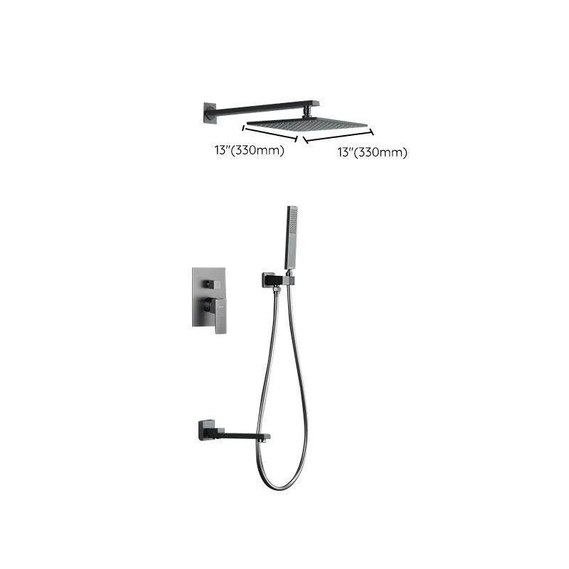 Modern Style Shower System Copper Rectangle Ceiling Mounted Shower System -Bathlova