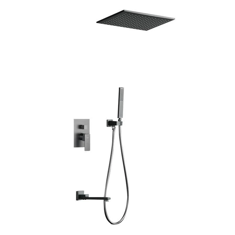 Modern Style Shower System Copper Rectangle Ceiling Mounted Shower System -Bathlova