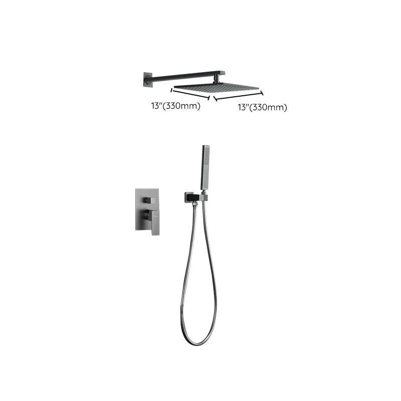 Modern Style Shower System Copper Rectangle Ceiling Mounted Shower System -Bathlova