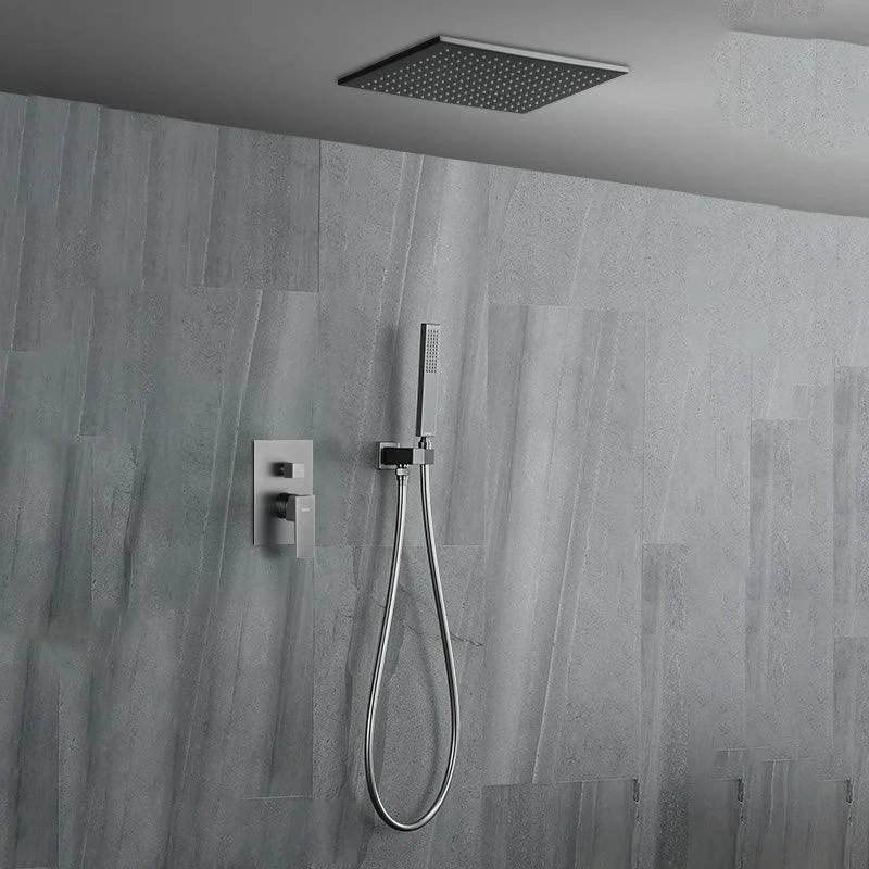 Modern Style Shower System Copper Rectangle Ceiling Mounted Shower System -Bathlova