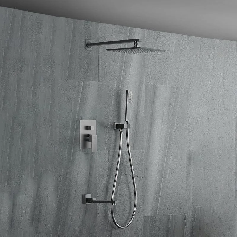 Modern Style Shower System Copper Rectangle Ceiling Mounted Shower System -Bathlova