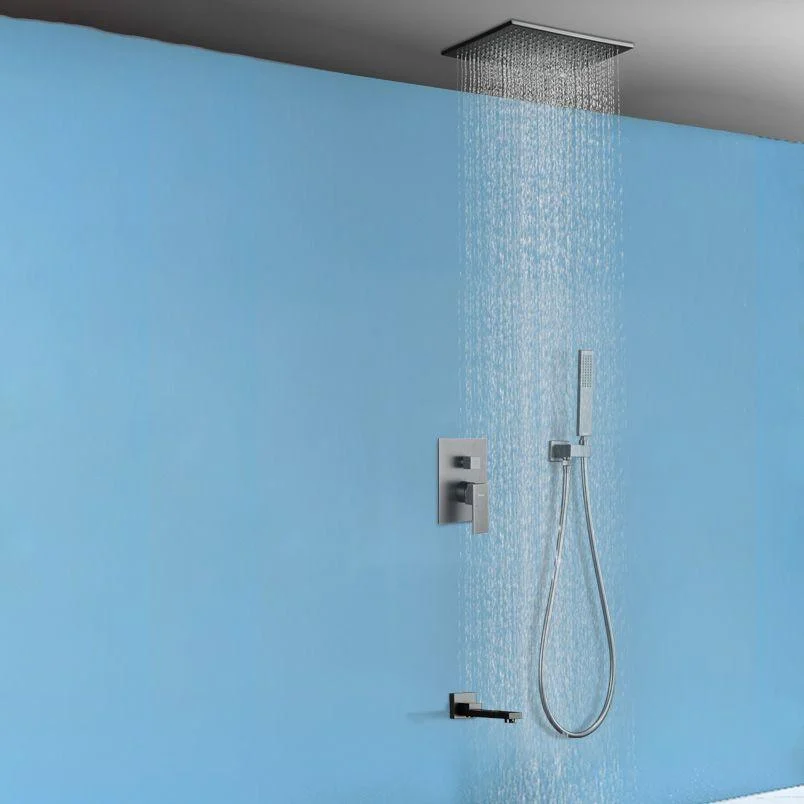 Modern Style Shower System Copper Rectangle Ceiling Mounted Shower System -Bathlova