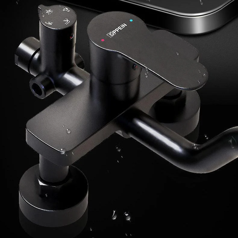 Modern Style Shower System Copper Rectangle Wall Mounted Shower System -Bathlova