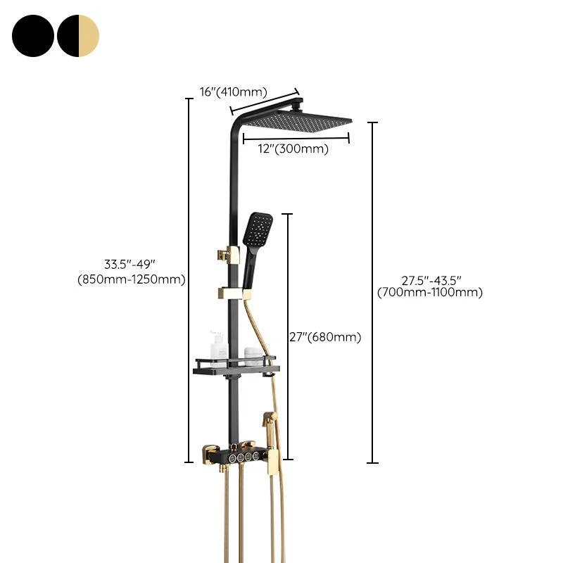 Modern Style Shower System Handle Lever Wall Mounted Copper Shower System -Bathlova