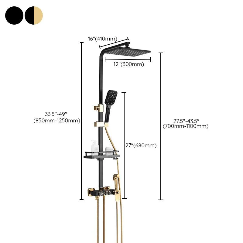 Modern Style Shower System Handle Lever Wall Mounted Copper Shower System -Bathlova