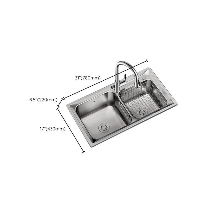 Modern Style Sink Stainless Steel Drop-In Noise-cancelling Design Sink for Kitchen -Bathlova