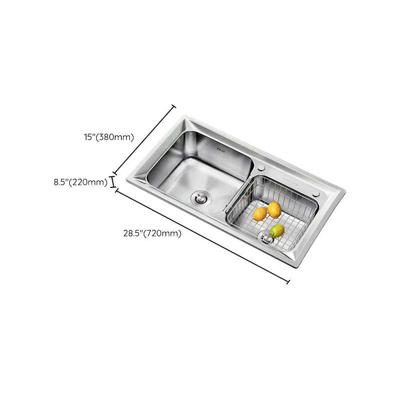 Modern Style Sink Stainless Steel Drop-In Noise-cancelling Design Sink for Kitchen -Bathlova