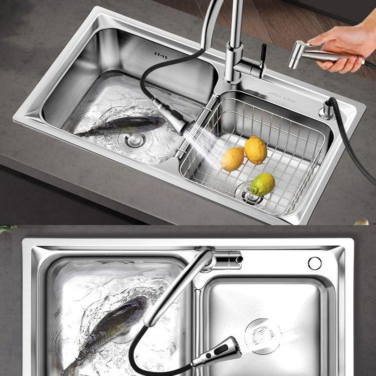 Modern Style Sink Stainless Steel Drop-In Noise-cancelling Design Sink for Kitchen -Bathlova