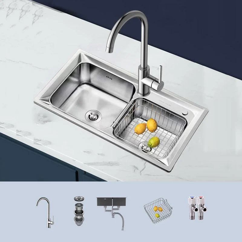 Modern Style Sink Stainless Steel Drop-In Noise-cancelling Design Sink for Kitchen -Bathlova