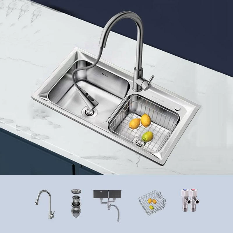 Modern Style Sink Stainless Steel Drop-In Noise-cancelling Design Sink for Kitchen -Bathlova