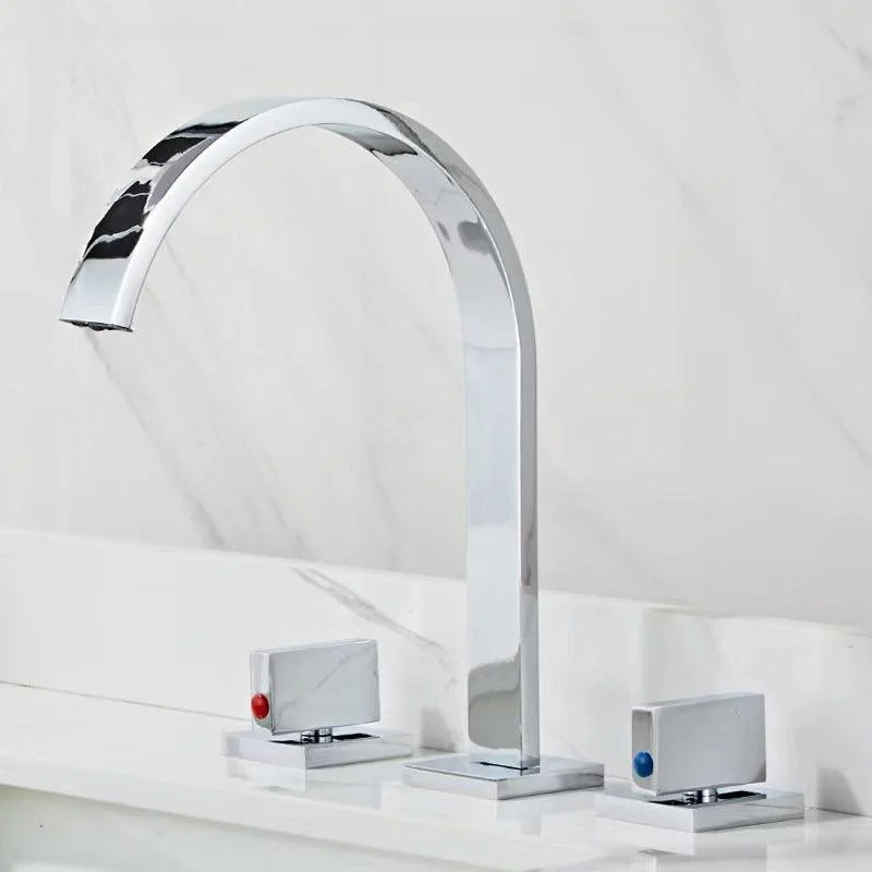 Modern Style Tap Widespread Taps with Double Cross Handles -Bathlova