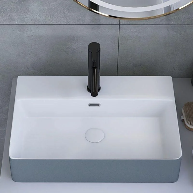 Modern Style Trough Bathroom Sink Rectangle Ceramic Trough Bathroom Sink -Bathlova