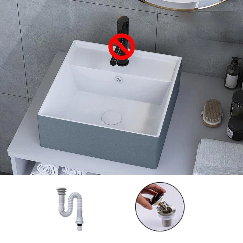 Modern Style Trough Bathroom Sink Rectangle Ceramic Trough Bathroom Sink -Bathlova