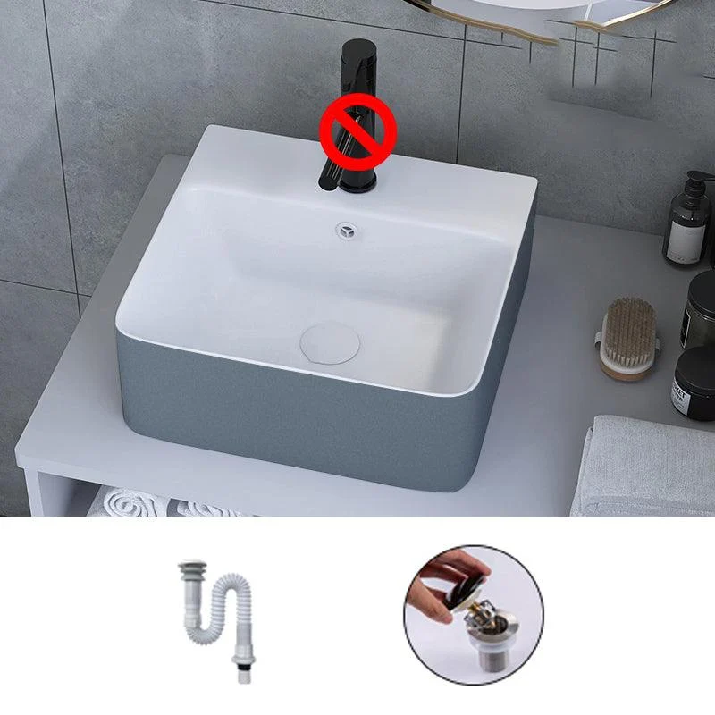 Modern Style Trough Bathroom Sink Rectangle Ceramic Trough Bathroom Sink -Bathlova