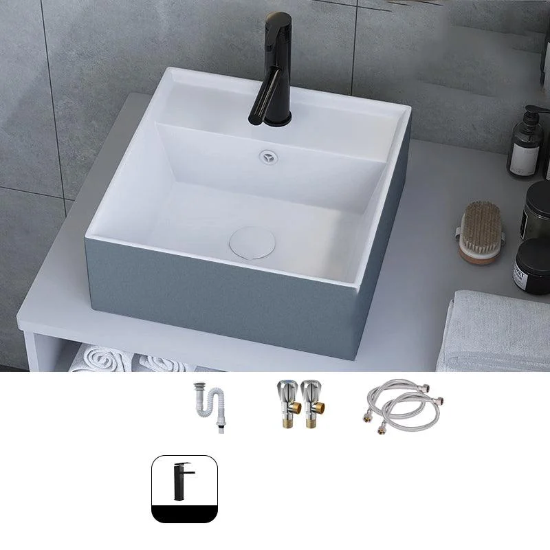 Modern Style Trough Bathroom Sink Rectangle Ceramic Trough Bathroom Sink -Bathlova