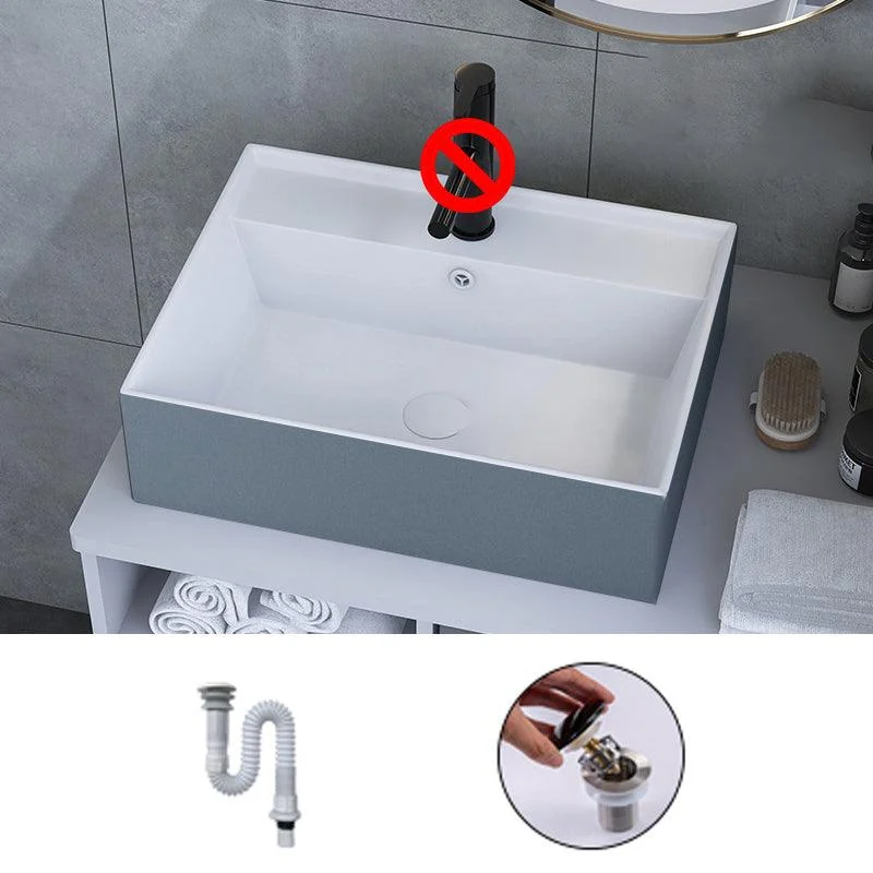 Modern Style Trough Bathroom Sink Rectangle Ceramic Trough Bathroom Sink -Bathlova