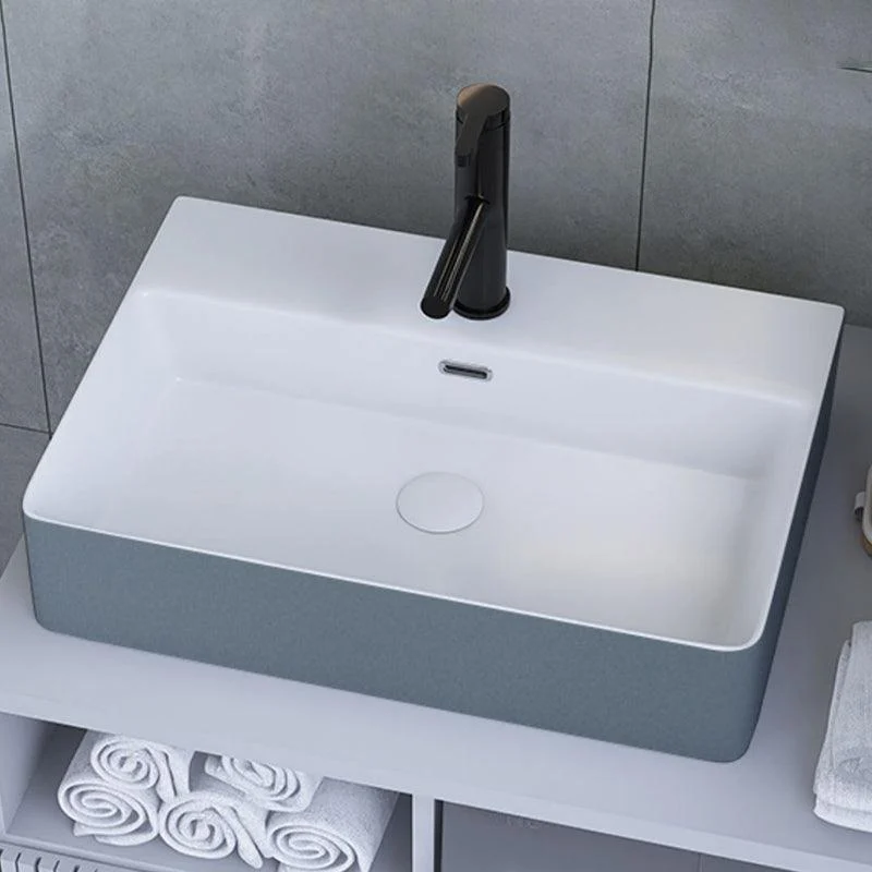 Modern Style Trough Bathroom Sink Rectangle Ceramic Trough Bathroom Sink -Bathlova