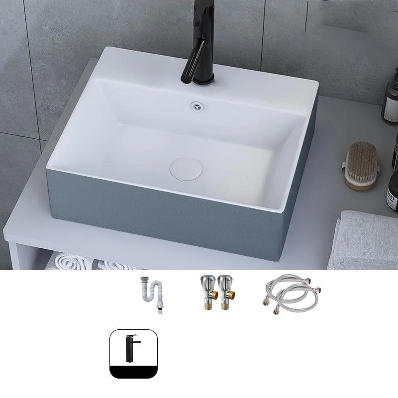 Modern Style Trough Bathroom Sink Rectangle Ceramic Trough Bathroom Sink -Bathlova