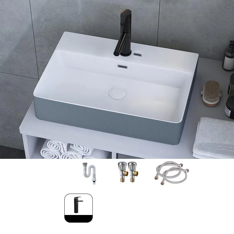 Modern Style Trough Bathroom Sink Rectangle Ceramic Trough Bathroom Sink -Bathlova