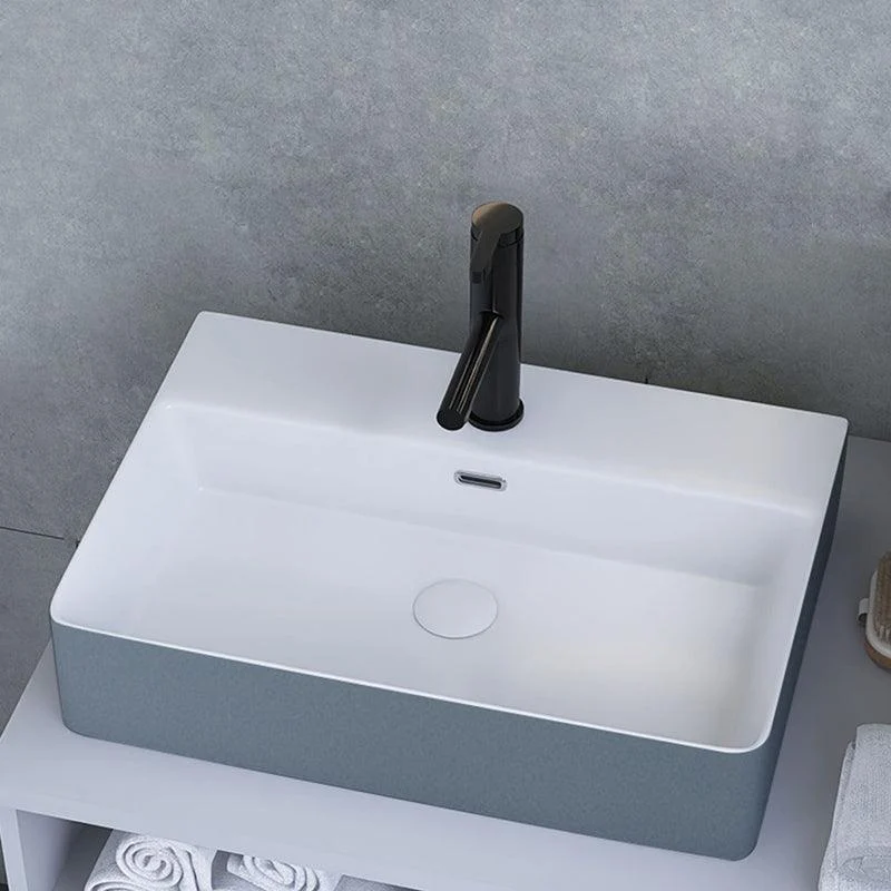 Modern Style Trough Bathroom Sink Rectangle Ceramic Trough Bathroom Sink -Bathlova