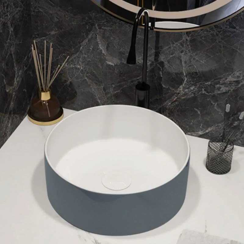 Modern Style Vessel Bathroom Sink Round Ceramic Vessel Bathroom Sink -Bathlova