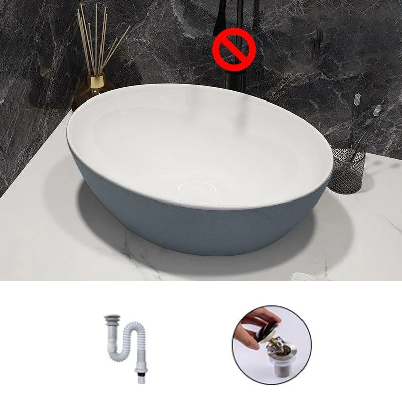 Modern Style Vessel Bathroom Sink Round Ceramic Vessel Bathroom Sink -Bathlova