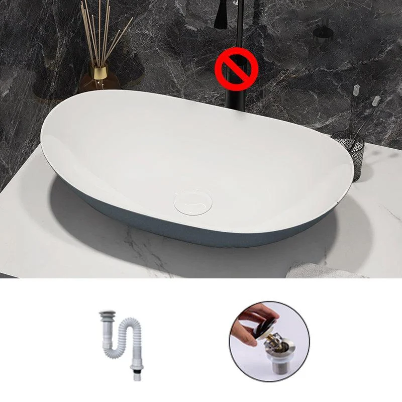 Modern Style Vessel Bathroom Sink Round Ceramic Vessel Bathroom Sink -Bathlova