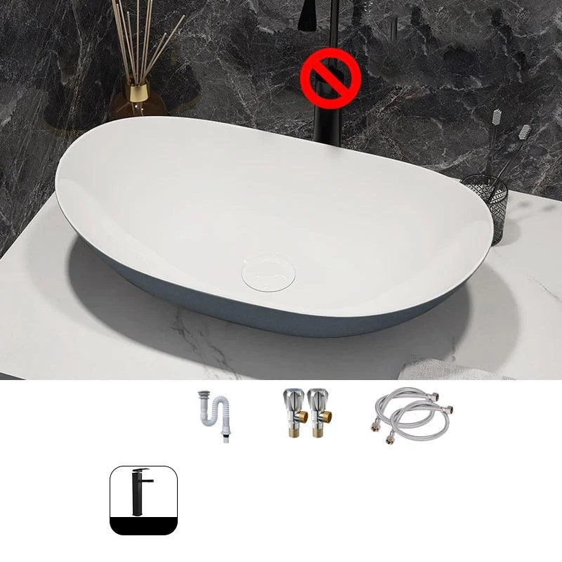 Modern Style Vessel Bathroom Sink Round Ceramic Vessel Bathroom Sink -Bathlova