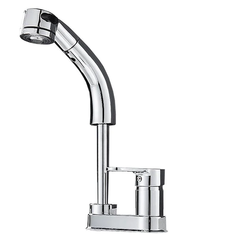 Modern Style Vessel Tap Copper Knob Handle Low Arc Retractable Vessel Tap -Bathlova