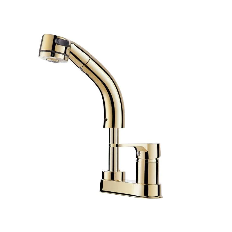 Modern Style Vessel Tap Copper Knob Handle Low Arc Retractable Vessel Tap -Bathlova