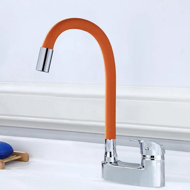 Modern Style Vessel Tap Copper Single Handle High Arc Vessel Tap -Bathlova