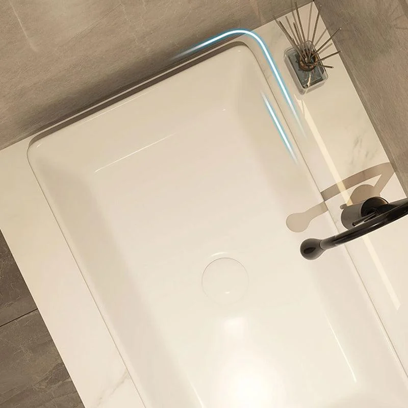 Modern Style White Bathroom Sink Rectangle Ceramic Bathroom Sink -Bathlova