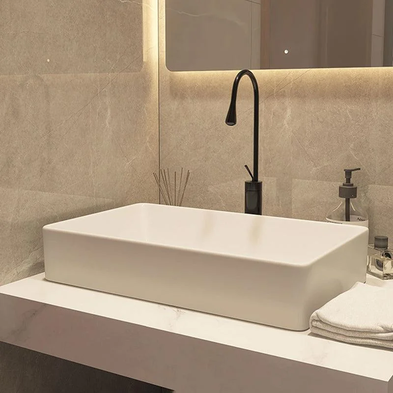 Modern Style White Bathroom Sink Rectangle Ceramic Bathroom Sink -Bathlova